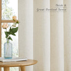 NICETOWN Natural Linen Doorway Curtains 80 inches Long, Grommet Thick Linen - Image 5