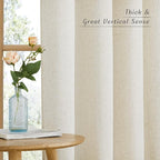 NICETOWN Linen Blend Sliding Door Curtains Extra Wide, Grommet Semi Sheer - Image 6