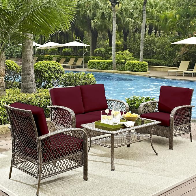 8Pcs Outdoor Cushion Covers, Patio Cushion Covers, Stretch Elastic Slipcovers - Image 6