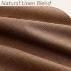 Guken Caramel Brown 100% Blackout Linen Curtains 102 Inch Length 2 Panels Set - Image 3
