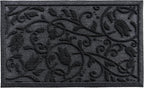 Boho Black Floral Leaves Outdoor Indoor Entrance Doormats, Absorbent Durable - Image 9