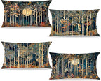Rustic William Morris Inspired Forest Moon Decor Pillow Covers 12x20 Set of 4 by Unknown
