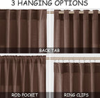 Nanspring Mocha Mousse Curtains 120 Inches Long 2 Panels Set Back Tab Linen - Image 2
