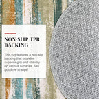 Lansny Modern Abstract Round Rug 5Ft, Soft Circular Dining Room Rug Thin Print - Image 7