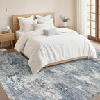 Nakagishi 8x10 Area Rugs Living Room: Washable Abstract Large Neutral Soft Rug - Image 4