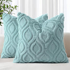 decorUhome Summer Throw Pillow Covers 18x18 Inch Set of 2, Soft Plush Faux Wool by decorUhome