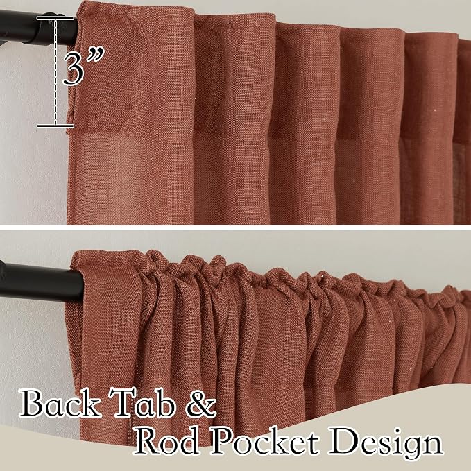 RYB HOME Flax Linen Blend Curtains 90 inches Long - Image 2