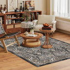 Washable Area Rug 6' x 9' Vintage Traditional Persian Mat - Image 2