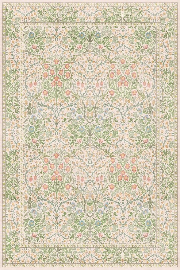 Beige Green 6x9 Washable Area Rugs - Image 2