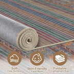 Nakagishi 6X9 Area Rugs Living Room: Washable Large Vintage Rug Neutral - Image 3
