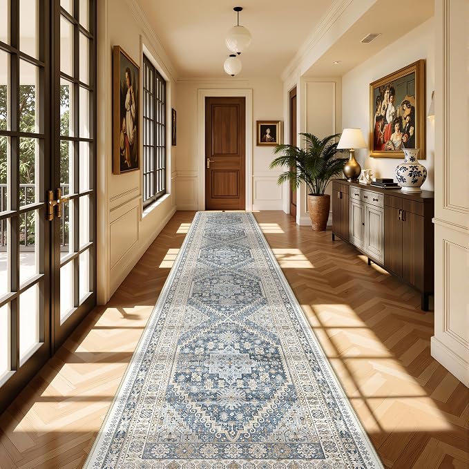 Washable Runner Rug 2.5x14, Non-Slip Long Kitchen Mats by Restydon