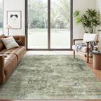 Soalmost Abstract Rug 5x7 Machine Washable Area Indoor Green Black Low Pile - Image 8