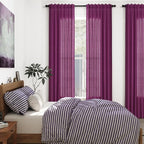 Nanspring Grape Purple Linen Curtains 96 Inch Long 2 Panels Set - Image 7