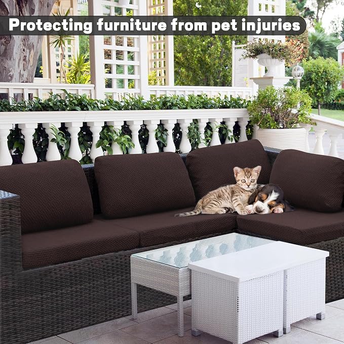 8Pcs Outdoor Cushion Covers, Patio Cushion Covers, Stretch Elastic Slipcovers - Image 3