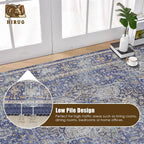Washable Area Rug 9' x 12' Vintage Traditional Persian Mat - Image 5