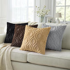 decorUhome Throw Pillow Covers 20x20 Inch Set of 2, Soft Plush Faux Wool Black - Image 5