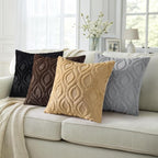 decorUhome Throw Pillow Covers 20x20 Inch Set of 2, Soft Plush Faux Wool Dark - Image 5