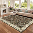 GarveeHome 8x10 Washable Large Living Room Rug Water Resistant Distressed by GarveeHome