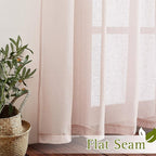 NICETOWN Pink Curtains Linen Sheer Textured, Grommet Semi Sheer Linen Weave - Image 6