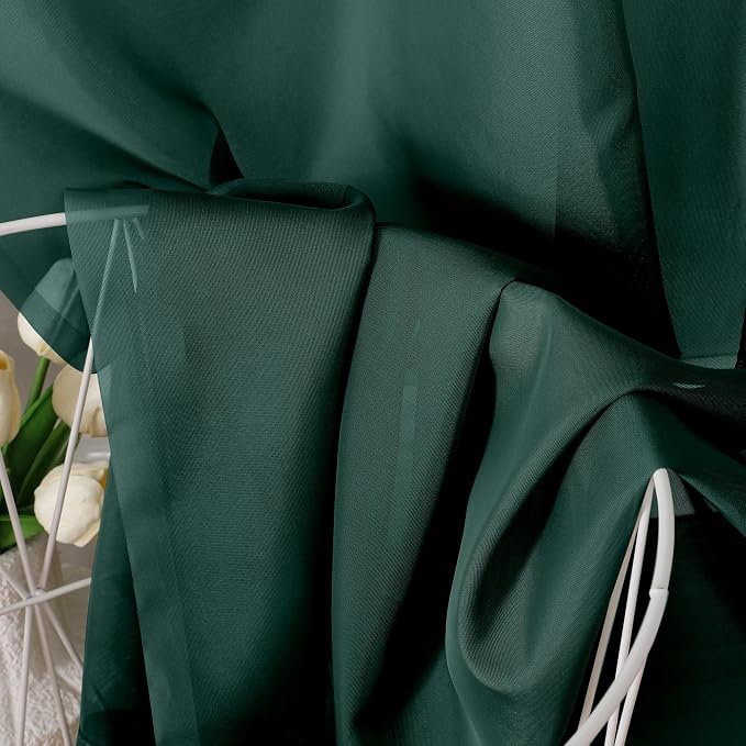 Aiyufeng Hunter Green Sheer Curtain Drapes 54 Inch Length 2 Panels - Image 7