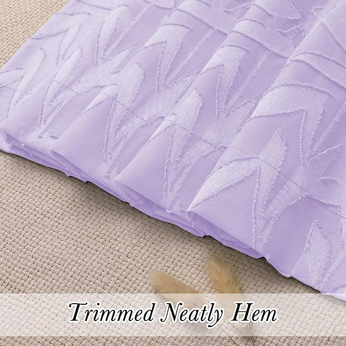 Lecloud Leia 2 PCS Light Purple Sheer Kitchen Curtains 36 Inch Length, - Image 8