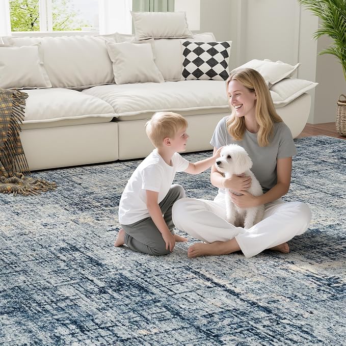 10x14 Area Rugs for Living Room Washable Rug: Anti-Skid Abstract Modern Living - Image 6