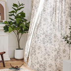 jinchan Linen Blend Curtain Floral Curtains - Image 7
