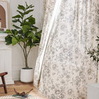 jinchan Linen Blend Curtain Floral Curtains - Image 6