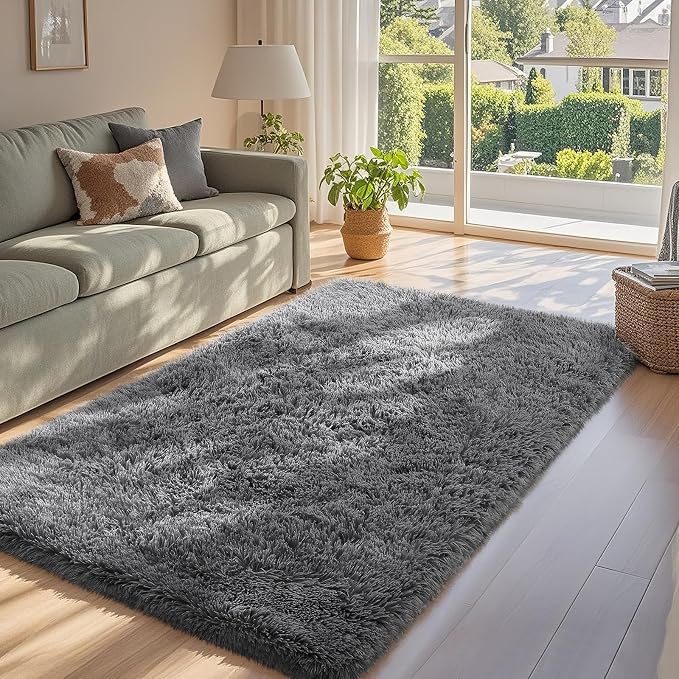 Ophanie 3x5 Rug, Dorm Bedside Preppy Area Rug, College Essentials Non Slip Grey - Image 3