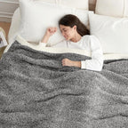 Snuggle Sac Heather Black Bedding Blankets Twin Size, Reversible Super Soft - Image 2