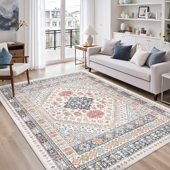 zesthome 7x9 Area Rugs for Living Room, Non-Slip Backing Washable Rugs - Image 4
