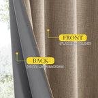 NICETOWN Burlap Vintage Open Linen Weave Flax Thermal Curtains, 100% Blackout - Image 6