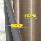 NICETOWN Burlap Vintage Open Linen Weave Flax Thermal Curtains, 100% Blackout - Image 7