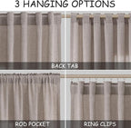 Brownish Grey Linen Curtains 63 Inches Long - Image 2