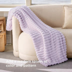 Bedsure GentleSoft Lavender Fog Twin Blanket - Image 3