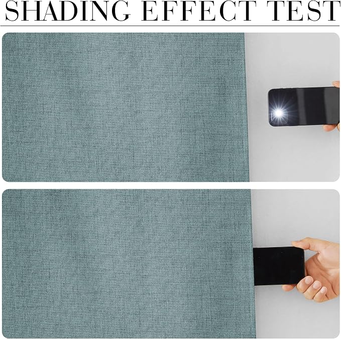 RYB HOME 100% Blackout Linen Textured Curtains 96 inches Long, Thermal - Image 5