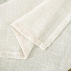LAMIT Cream Linen Curtains 84 inch Length 2 Panels, Light Filtering Semi Sheer - Image 9
