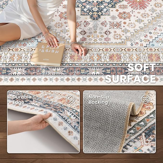 zesthome 9x12 Area Rugs for Living Room, Non-Slip Backing Washable Rugs - Image 6