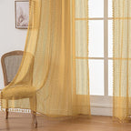 WAZZIO Boho Lace Curtains 108 Inches 2 Panel, Light Filtering Privacy Tassel & - Image 7