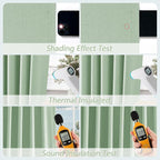 Aqua Green 100% Blackout Linen Curtains 96 Inch Length 2 Panels Set - Image 5