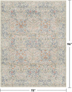 Hazo Haus Boho Beige Blue Living Room Rug 6x8 - Image 2