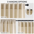 Extra Long Tan Linen Curtains 120 Inches - Image 2