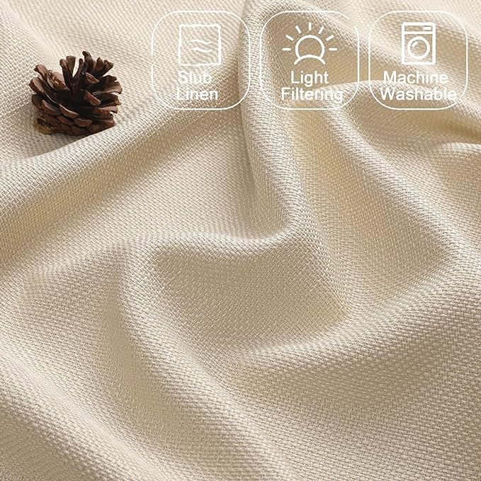 Chyhomenyc Valance for Windows, Light Filtering Faux Linen Decorative Small - Image 3