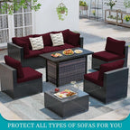 14 Pcs Stretch Patio Cushion Covers, Outdoor Couch Covers Replacement, Outdoor - Image 4