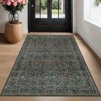 Dark Green Floral Living Room Rug 5x7 Area Rug - Image 8
