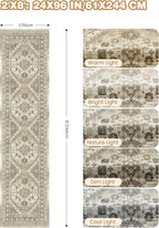 Runner Rug 2x8 Runners for Hallways Non Slip Washable, Vintage Hallway Runner - Image 2