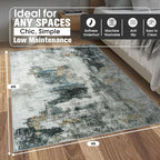 4x6 Area Rugs for Living Room Rug Washable: Abstract Rug for Dining Room - Image 2