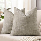 decorUhome Light Brown Chenille Euro Sham Throw Pillow Covers 26x26 Set of 2 by decorUhome