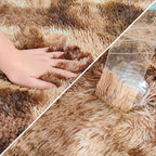 Super Soft Fluffy Living Room Area Rug 2x10 ft Tie-Dyed Brown Shaggy Furry - Image 6