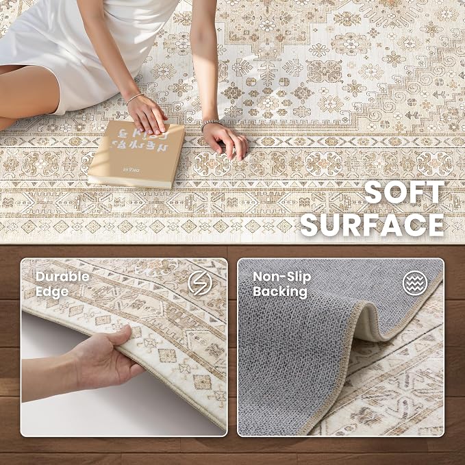 zesthome 3x5 Rug Ultra Soft Washable Rug, Non Slip Area Rug Indoor Entrance - Image 6
